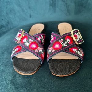 Kate Spade New York Faris Denim Floral Sandals Women’s 7 Medium